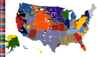 Illustration for article titled NFL fans by U.S. county, according to Facebook